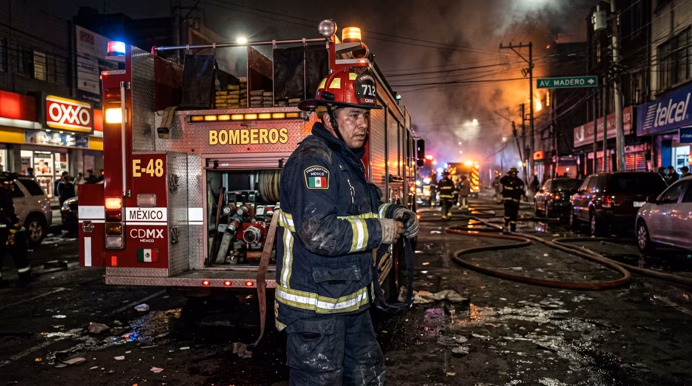 Unidad ARFF en aeropuerto mexicano durante simulacro de emergencia